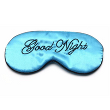Lataa kuva Galleria-katseluun, Silkkimäinen vaaleansininen unimaski Good Night-tekstillä.
